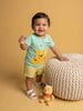 Nautinati Baby Boys Winnie The Pooh Printed Regular Fit T-shirt and Shorts Set