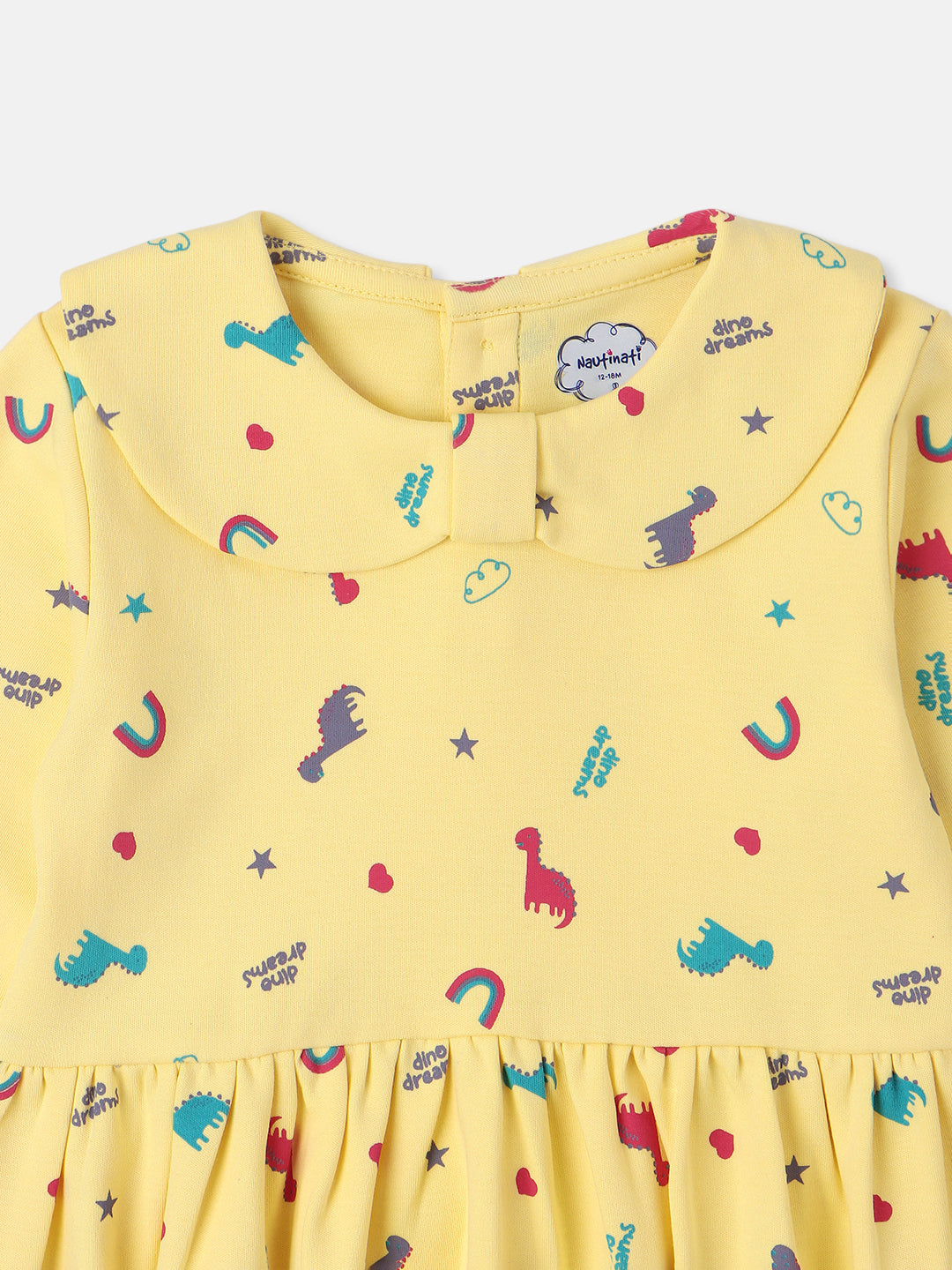 Nautinati Infantsâ€™ Cotton All Over Graphic Print Dress with Matching Headband