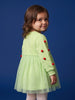 Nautinati Baby Girls Christmas Reindeer Sweatshirt Frock with Pom Pom Applique Sleeves