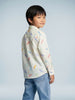 Nautinati Boys' Cotton Linen Blend Skateboard All-over Print Formal Party Shirt