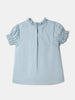 Nautinati Embroidered Blue Top and White Shorts Set for Girls
