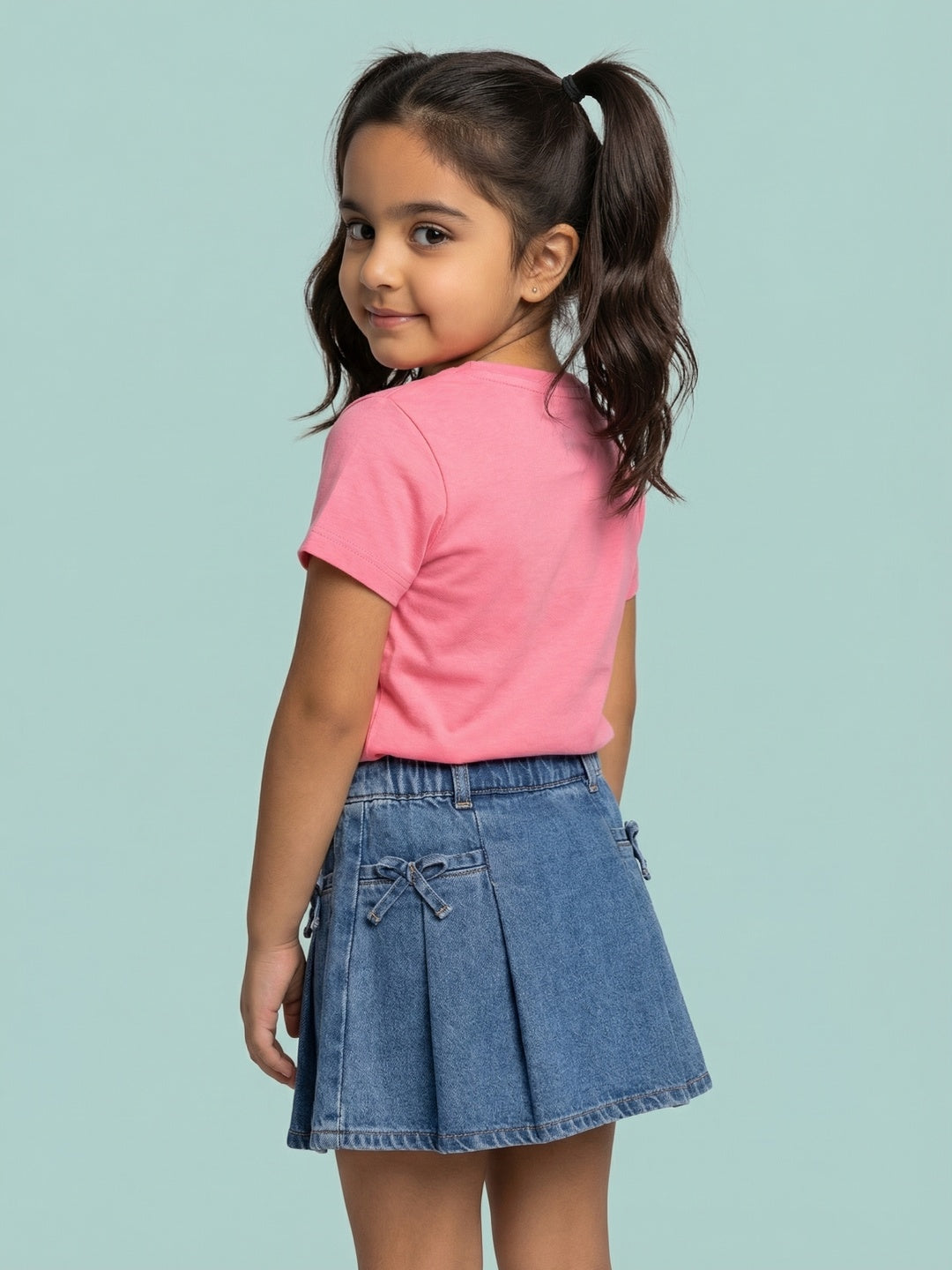 Nautinati Girls' 100% Cotton Crew Neck Amalfi Varsity Placement Print T-shirt