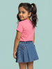 Nautinati Girls' 100% Cotton Crew Neck Amalfi Varsity Placement Print T-shirt