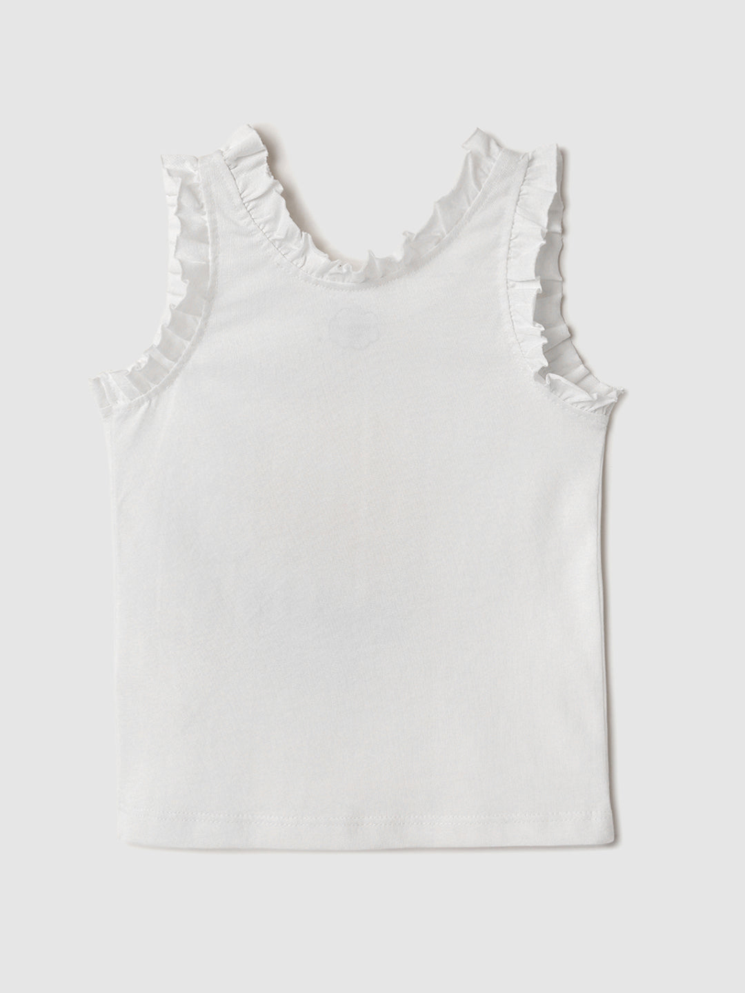 Nautinati Pink & White Graphic Printed T-shirts and Chequered Shorts for Infant Girls