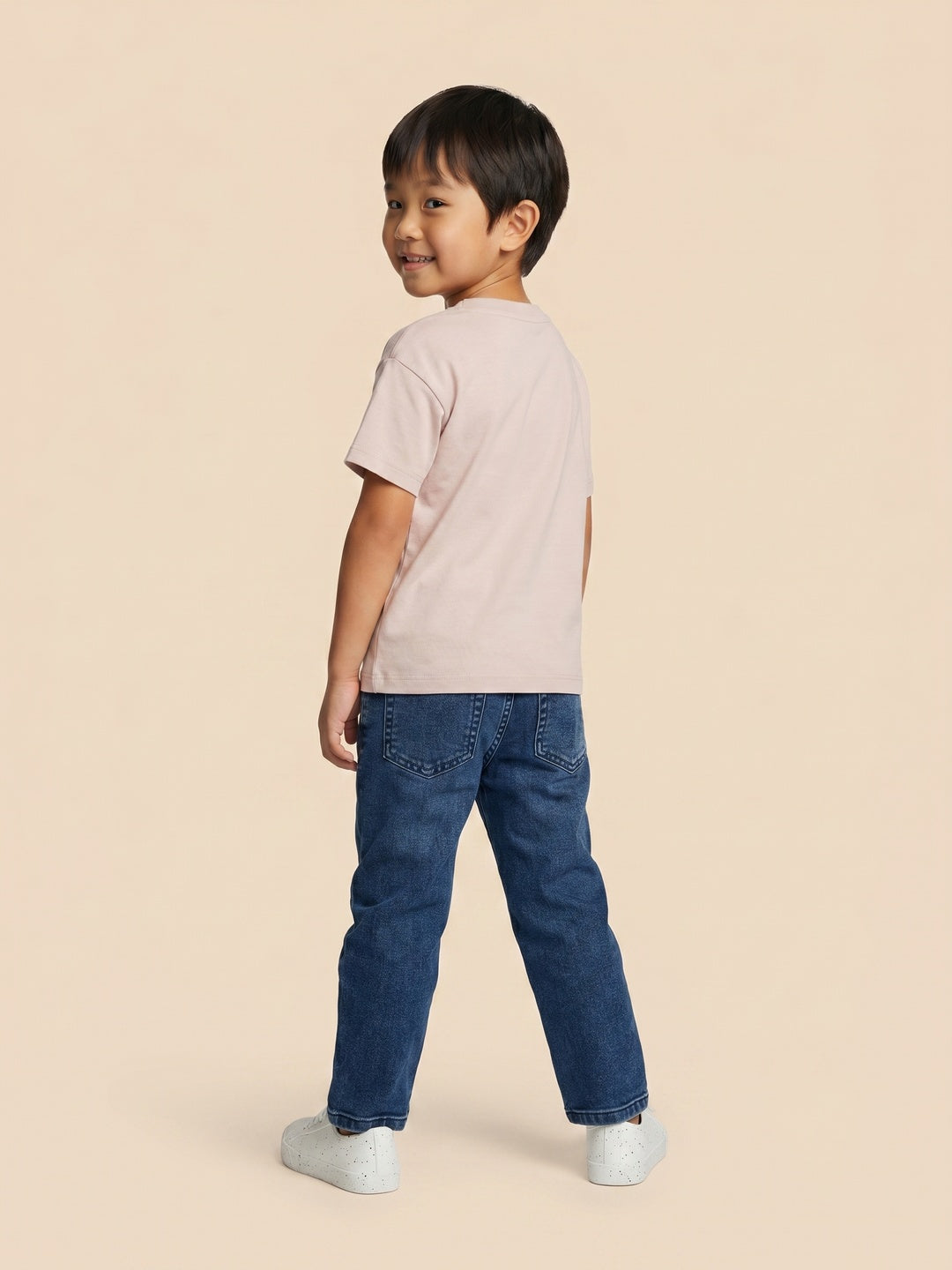 Nautinati Boys Pure Cotton Navy Dark Wash Straight Fit Jeans
