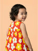 Nautinati Baby Girls' 100% Cotton All-over Floral Print Frilled A-line Dress