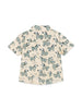 Nautinati Green & Cream Zebra Print Cotton Shirt And Shorts Set For Boys