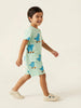 Nautinati Boys' Animal Printed Regular Fit Round Neck T-shirt and Shorts Co-ord Set