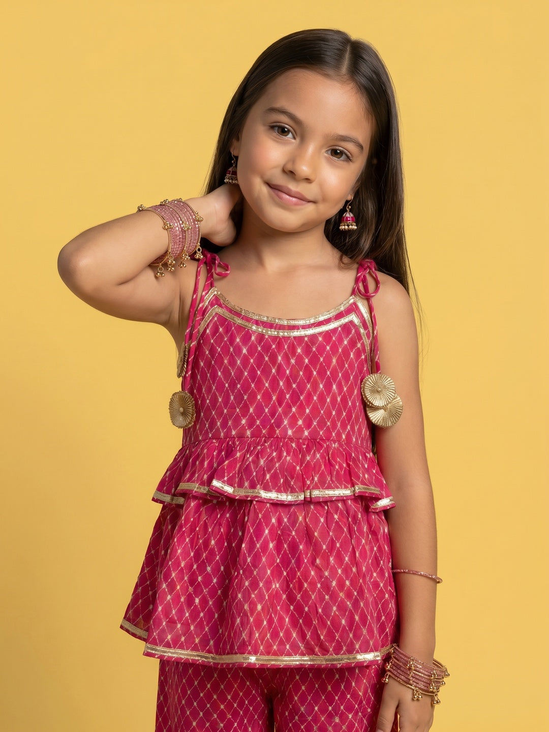 Nautinati Girls' Cotton Ethnic Festive Set | Age 2-10 Years