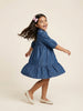 Nautinati  Girls All-over Polka Dot Printed Regular Fit Denim Dress