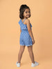 Nautinati Girls' 100% Cotton Asymmetric Off-shoulder Floral Print jumpsuit