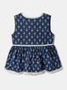 Nautinati Blue & White Festive Ethnic Set For Girls – Cotton Comfort & Style