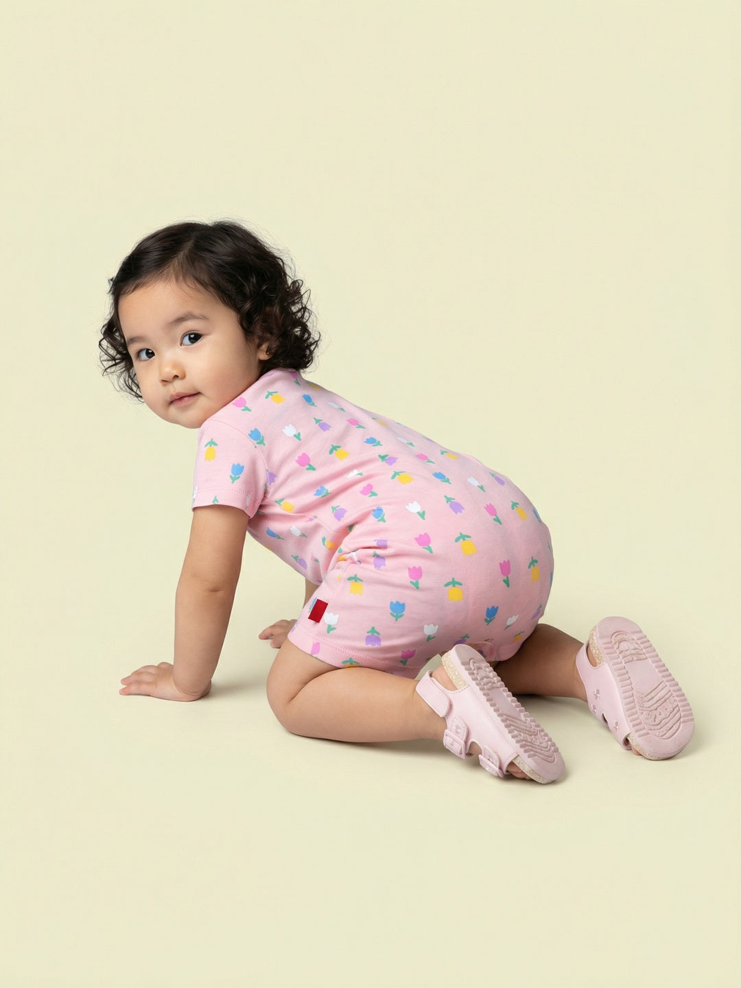 Nautinati Baby Girls 100% Cotton Pack of 2 Dinosaur Print Rompers with Easy Snap Opening