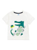 Nautinati Blue & White Crocodile Applique T-Shirt And Shorts Set For Infant Boys