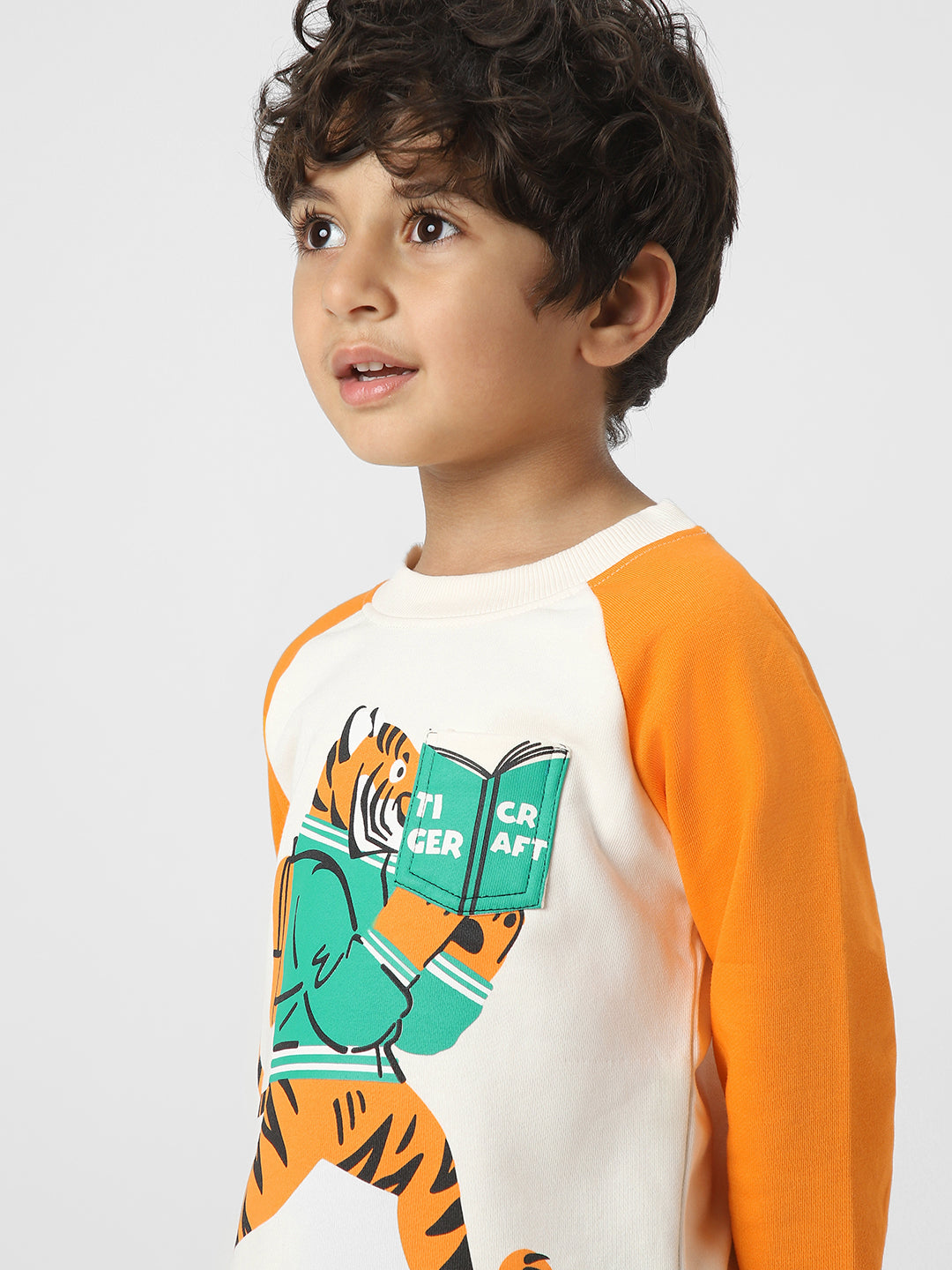 Boys Animal Graphic Printed Sweatshirt With Pocket Detail