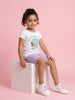 Nautinati Girls' Cotton Cute Elephant Printed T-shirt and Biker Shorts Co-ord Set