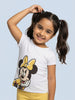 Nautinati Girls' Cotton Minnie Mouse Printed T-shirt and Biker Shorts Co-ord Set