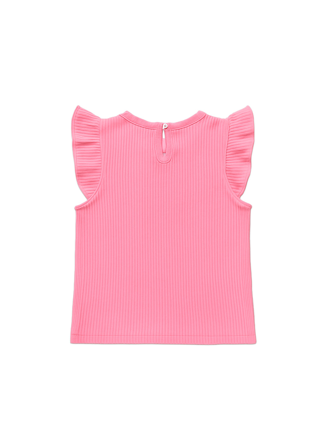 Nautinati Pink Printed Top And Red Balloon Skirt For Girls