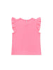 Nautinati Pink Printed Top And Red Balloon Skirt For Girls
