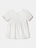 Nautinati White and Pink Printed  Top and Leggings Set for Girls