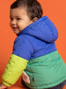 Nautinati Baby Boys Regular Fit Hooded Colourblock Puffer Jacket with Front Zip