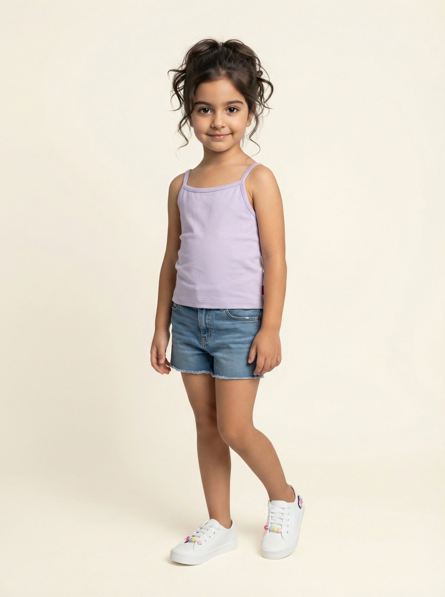 Nautinati Girls' 100% Cotton Pack of 3 Solid Essentials Camisoles