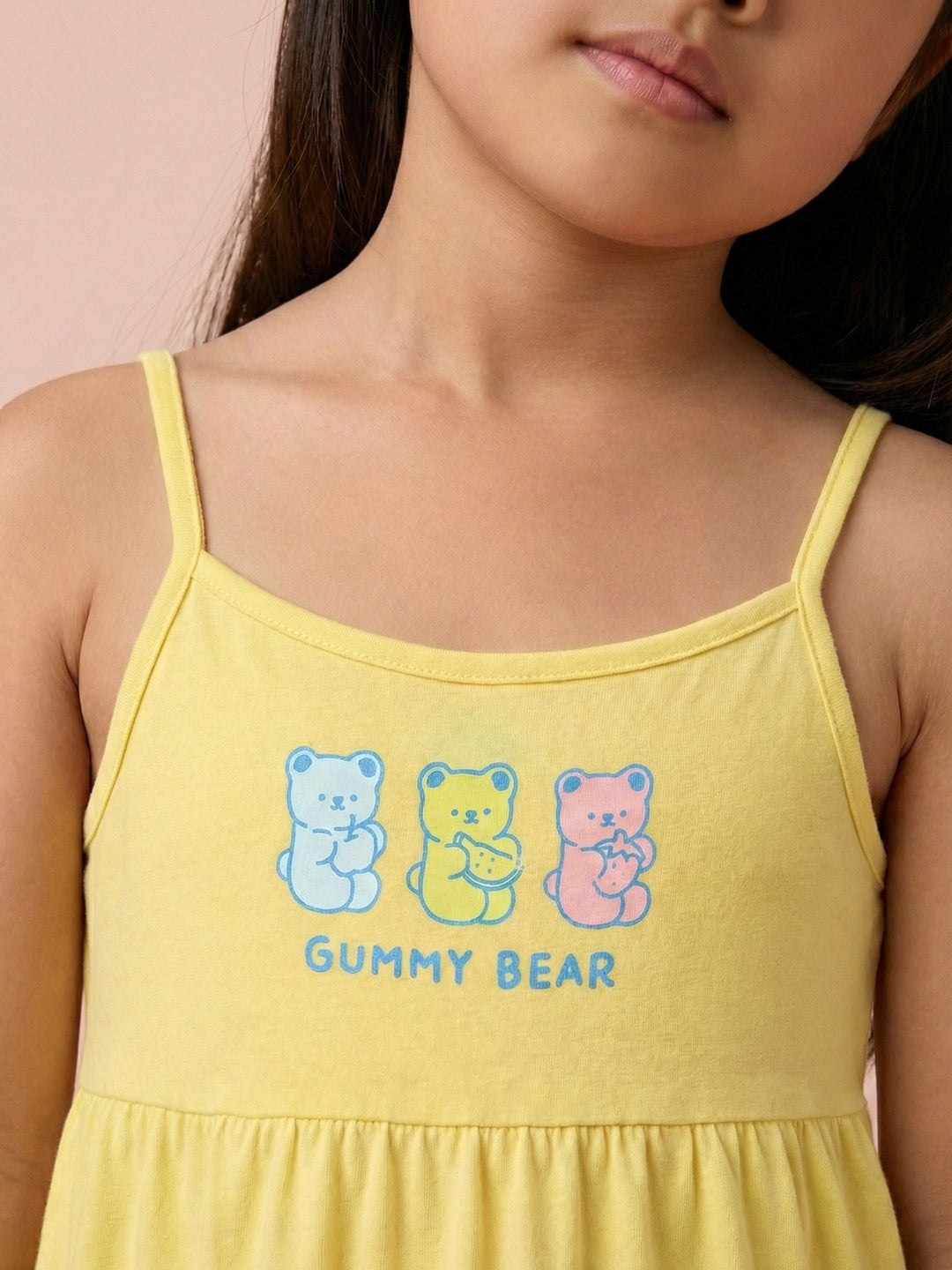 Nautinati Girls Graphic Printed Regular Fit Tank Style Sleeveless Tiered Dress