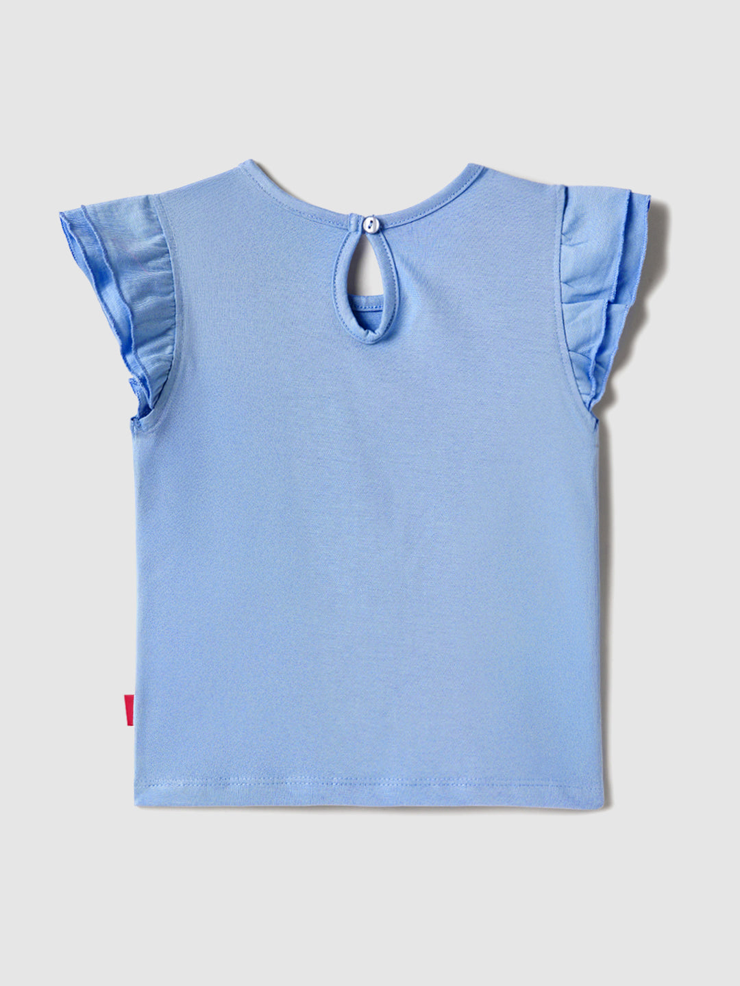 Nautinati Pink & Blue Frozen Print T-shirts for Girls