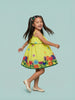 Nautinati Girls' Floral Hem Printed A-line Dress
