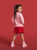 Nautinati Girls Relaxed Fit Fuzzy Bow Knit Sweater with Round Neck and Full Sleeves