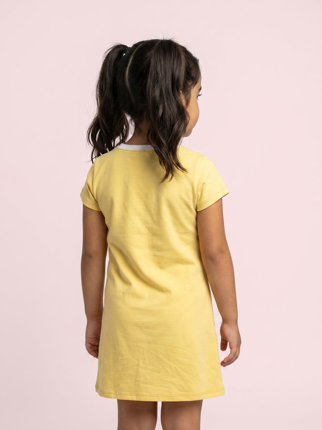 Nautinati Girls' 100% Cotton Typography & Whale, Octopus, Mermaid & Starfish Graphic Print T-shirt Dress