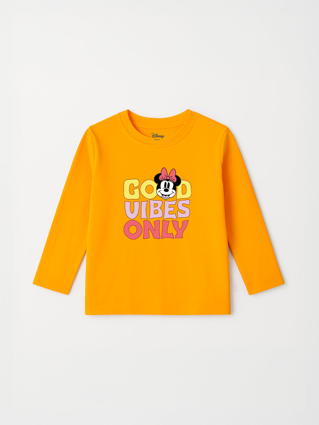 Nautinati Pack of 2 Pink and Orange Minnie Mouse Print T-shirts for Girls