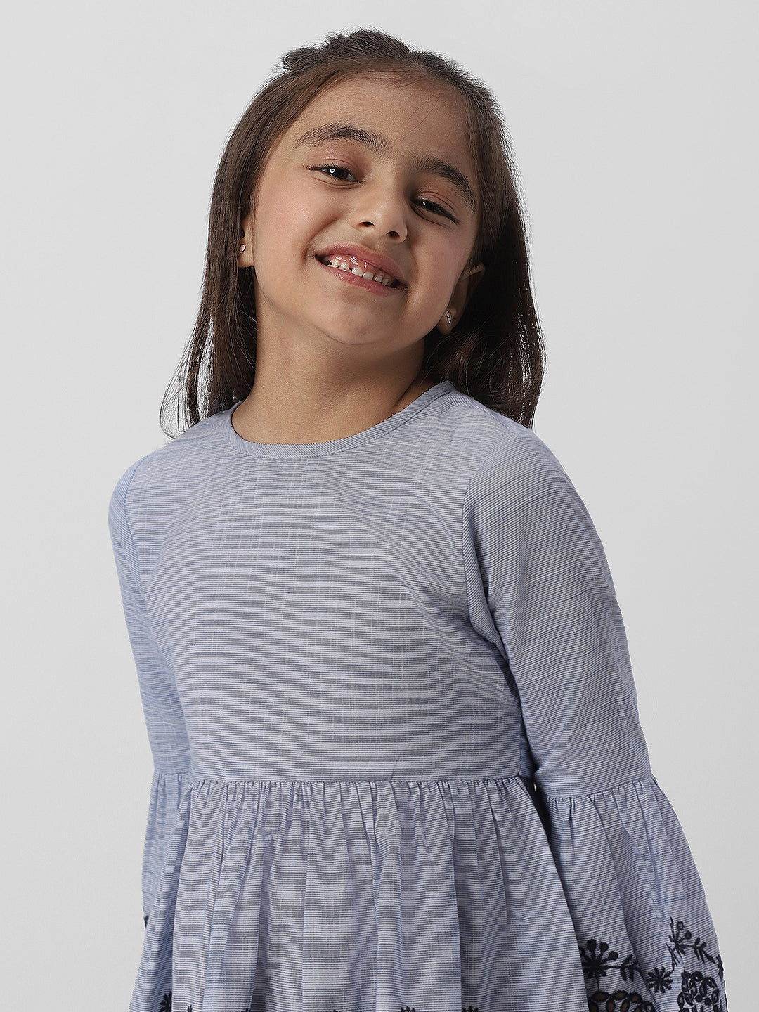 Nautinati Girls Cotton and Schiffli Frock