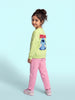 Nautinati Girls Disney Lilo & Stitch Oversized Puff Printed Sweatshirt and Jogger Set