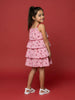 Nautinati Girls' 100% Cotton Gingham & All-over Cherry Print A-line Strappy Multi-tiered Dress