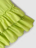 Nautinati Woven Lime Green Tiered Dress for Girls