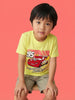 Nautinati Boys' 100% Cotton Crew Neck Disney Cars Placement Print T-shirt