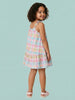 Nautinati Girls' Cotton A-line Pastel Gingham Chequered Strappy A-line Drop Waist Dress