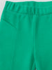 Nautinati Green Cotton Lycra Rib Fitted & Flared Leggings For Girls