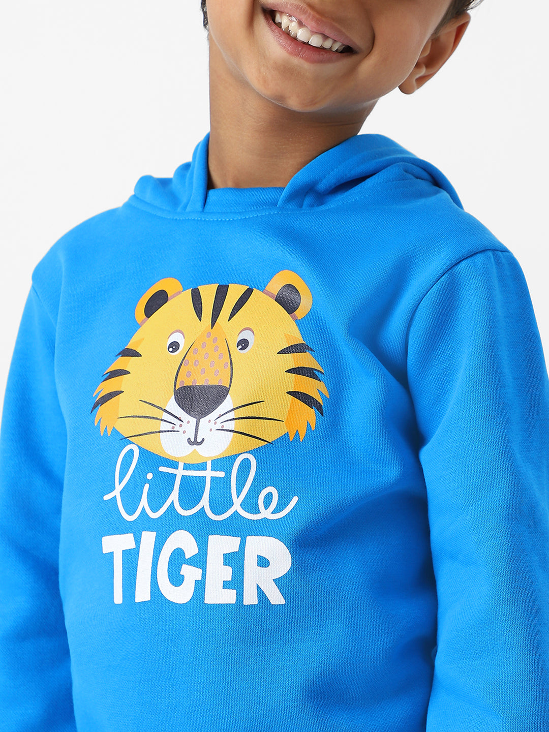 Nautinati Boys' Fleece Tiger Printed Hooded Sweatshirt