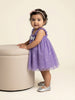 Nautinati Baby Girls' A-line Holographic All-over Star Foil Print Mesh Party Dress with Sequinned Bow