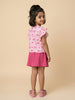 Nautinati Girls Minnie Mouse Printed Regular Fit Round Neck T-shirt and Skirt Clothing Set