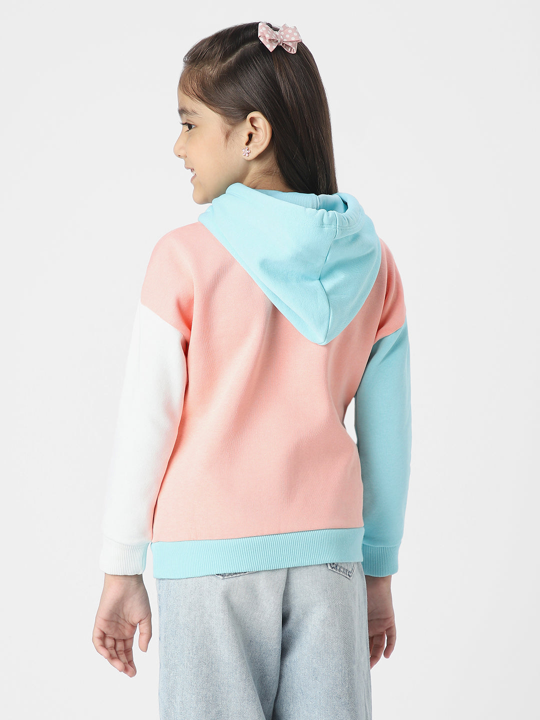 Girls Playful Graphic Print Hooded Sweatshirt