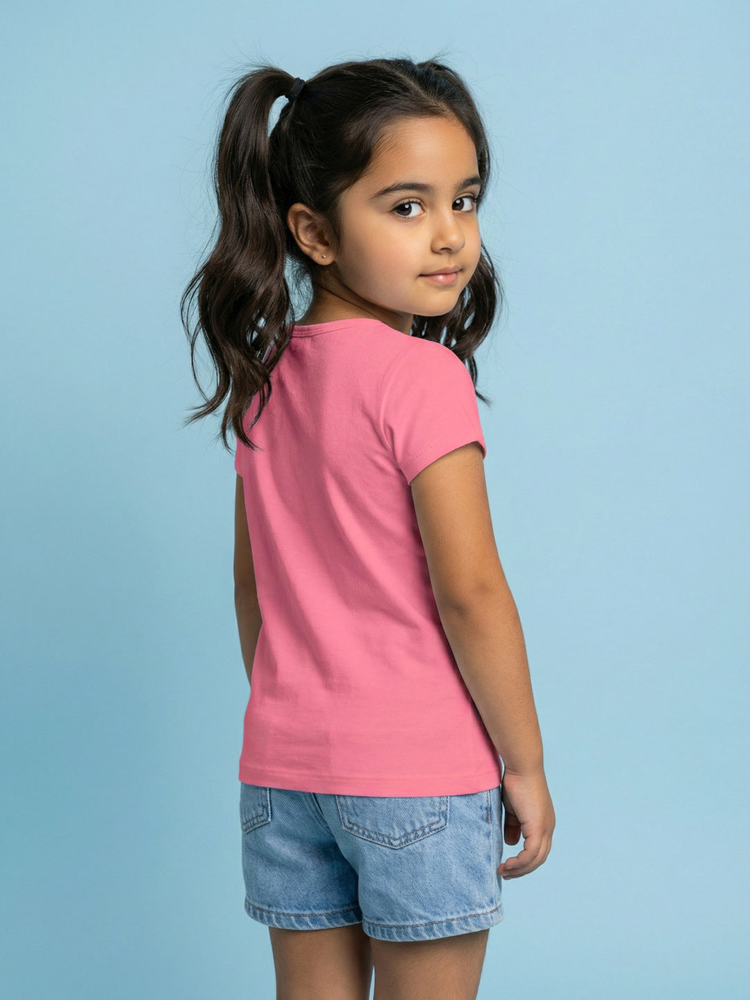 Nautinati Girls' 100% Cotton Crew Neck Disney Snow White Placement Print T-shirt