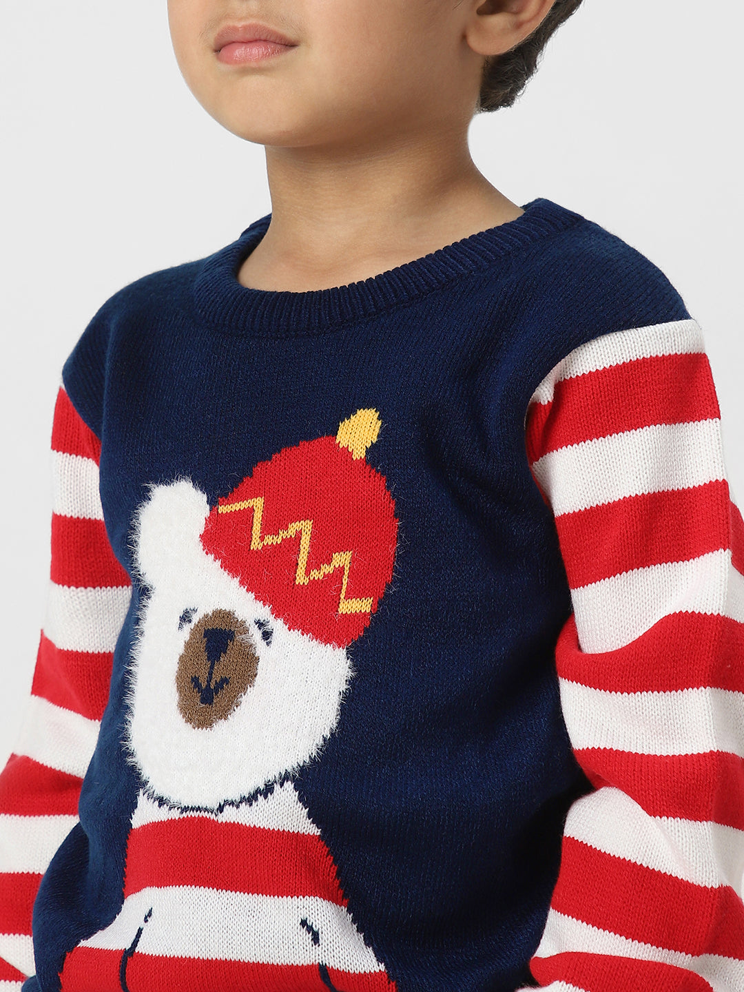 Boys Festive-Themed Acrylic Pullover Sweatshirt