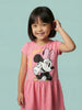 Nautinati Girls' 100% Cotton Disney Minnie Mouse Placement Print A-line Dress