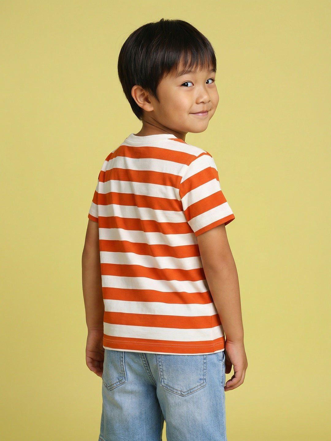 Nautinati Boys' 100% Cotton Pack of 2 Striped & Graphic Crew Neck T-shirts