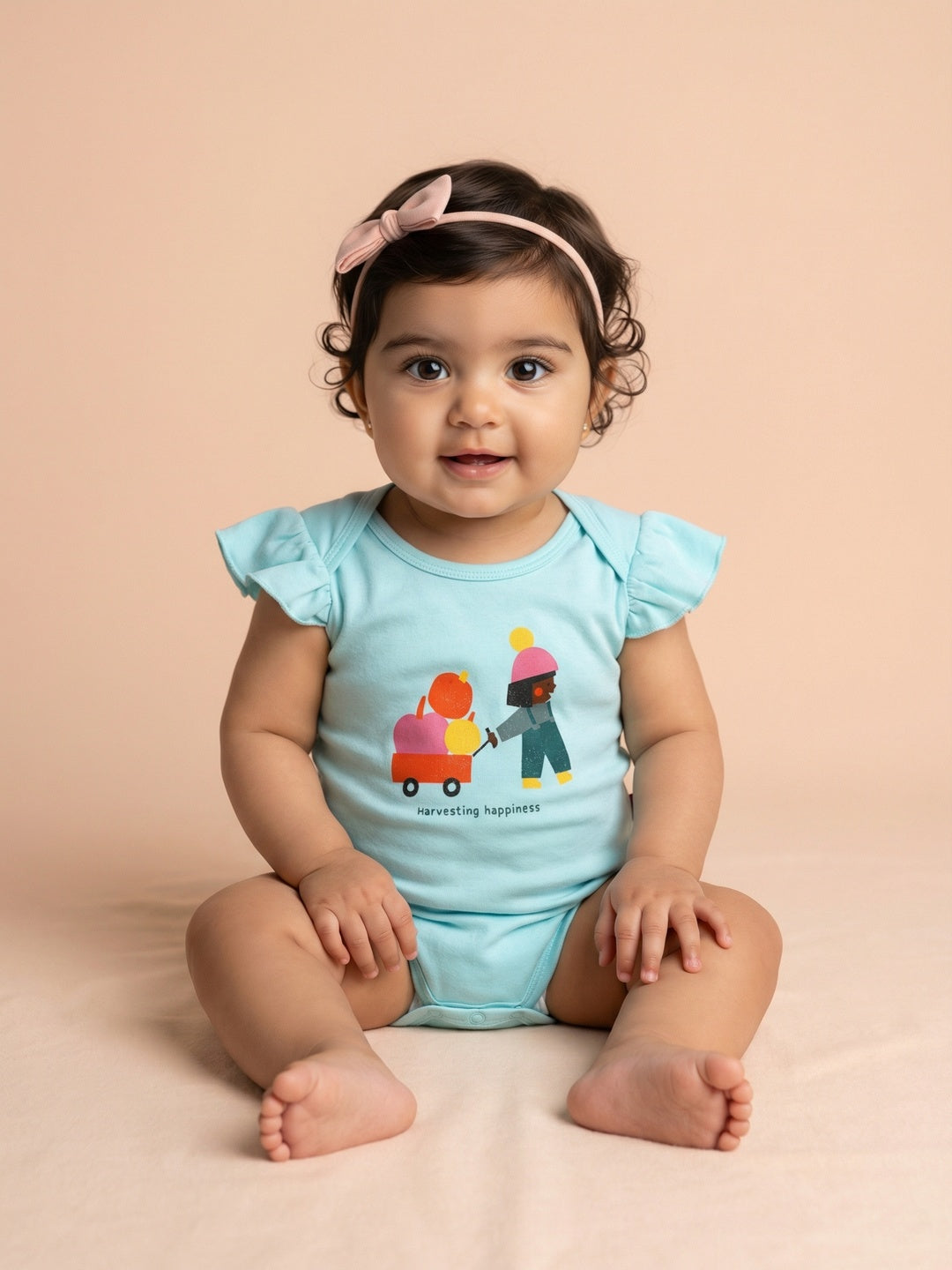 Nautinati Baby Girls' 100% Interlock Cotton Pack of 2 Tropical Print Bodysuits with Cute Frill Details