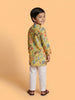 Boys' 100% Cotton Festive Forest-print Resort Style Kurta & Pyjama Set