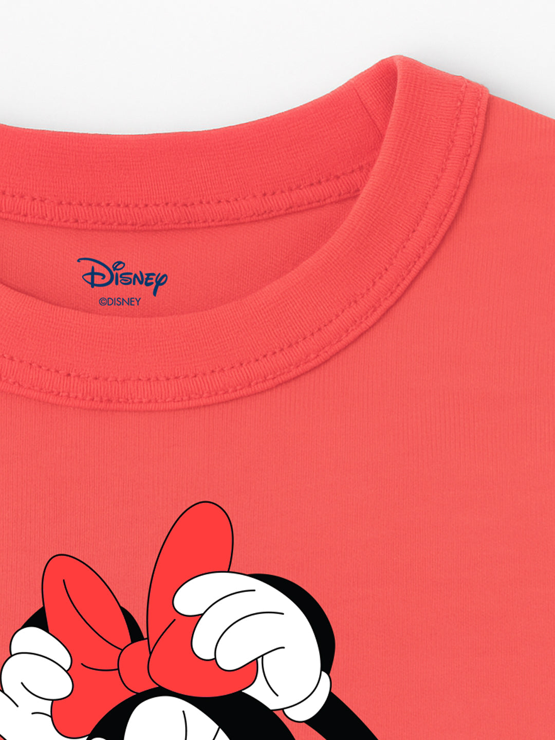 Nautinati Pack of 2 Disney Print Pink and Orange T-shirts for Girls